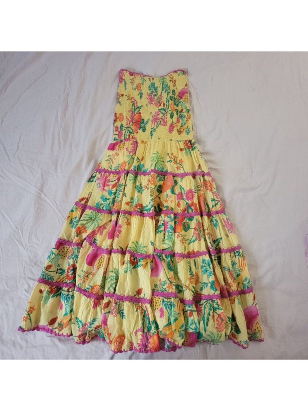 Anthropologie Farm Rio Delicate Fruit Garden Halter Maxi Dress Whimsical Women M - Picture 2 of 9